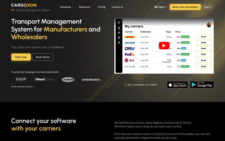 Screenshot of cargoson.com