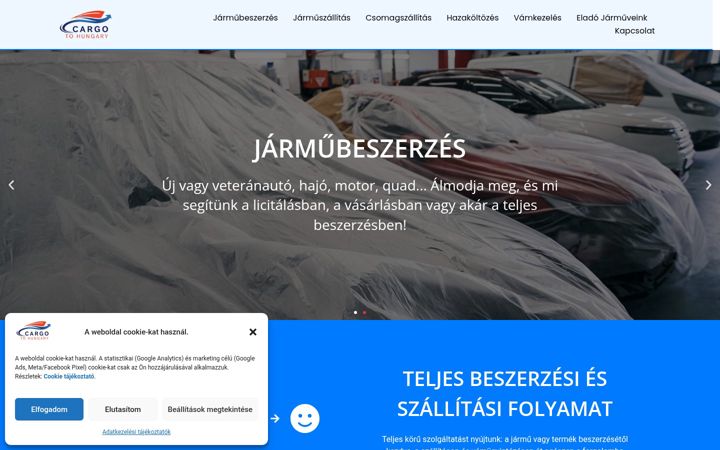 Ekrānuzņēmums no cargotohungary.hu