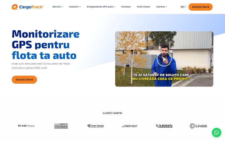 Screenshot ta' cargotrack.ro