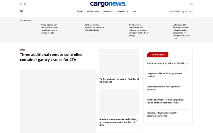 Screenshot of cargoworldtoday.com