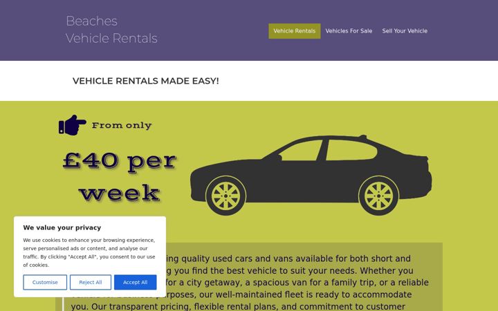 Screenshot of carhireberwick.co.uk