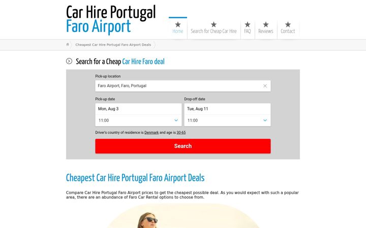 Screenshot of carhireportugalfaroairport.co.uk