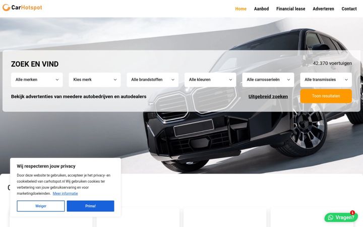 Screenshot of carhotspot.nl