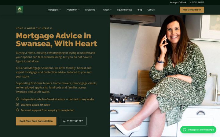 Screenshot of cariadms.co.uk
