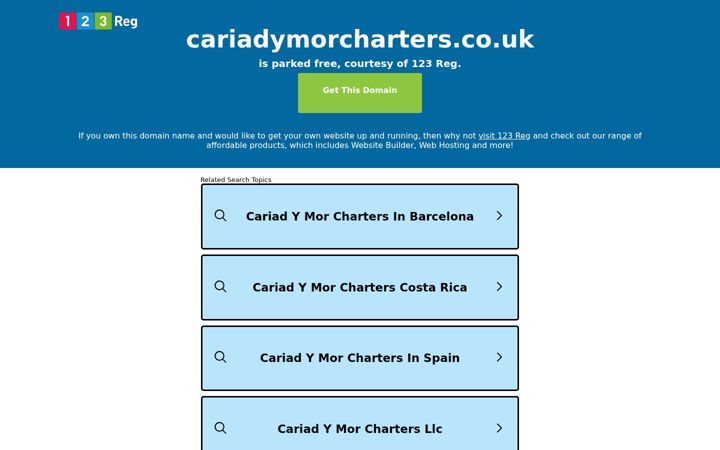 Screenshot of cariadymorcharters.co.uk