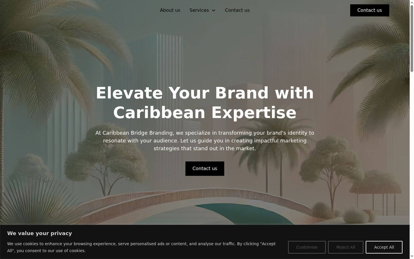 Screenshot of the consent banner shown before any interaction