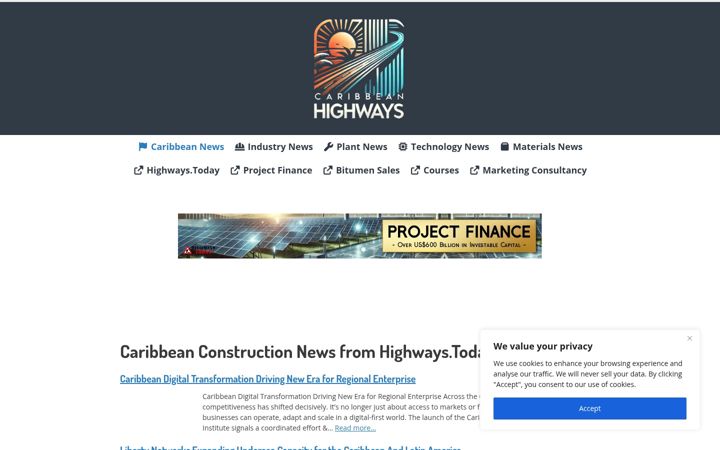 Screenshot of caribbeanhighways.com