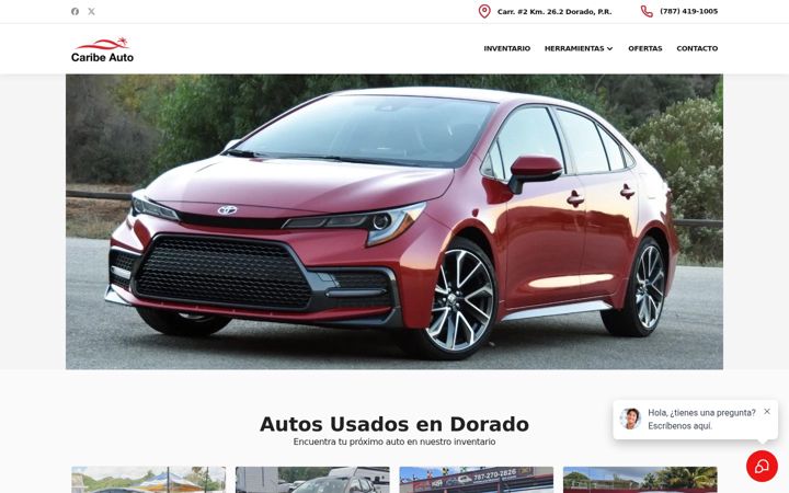 Screenshot of caribeautopr.com