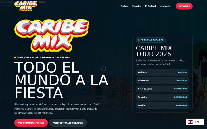 Screenshot of caribemixfestival.com
