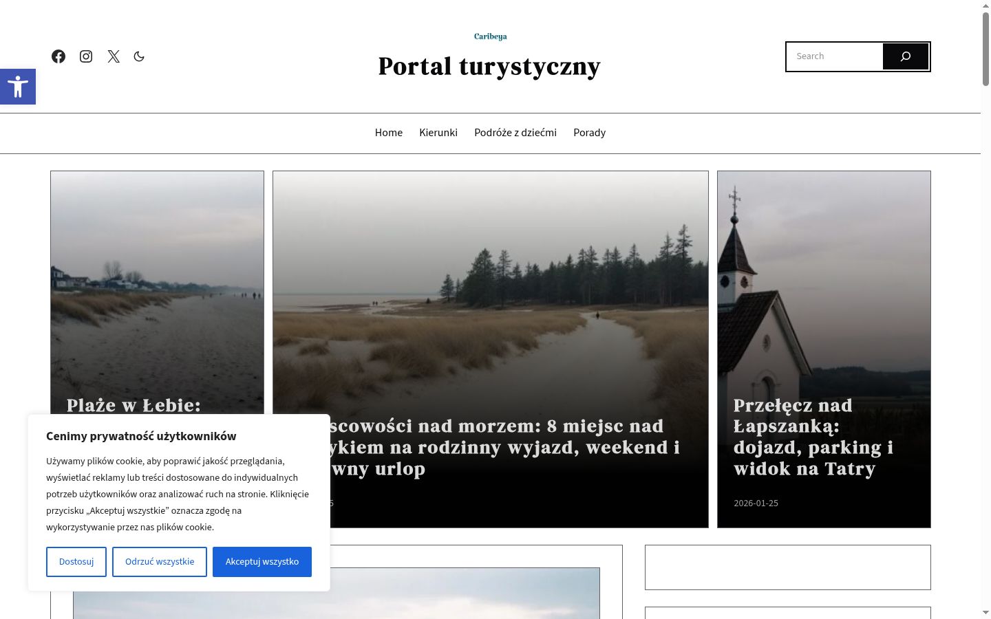 Screenshot del banner di consenso mostrato prima di qualsiasi interazione