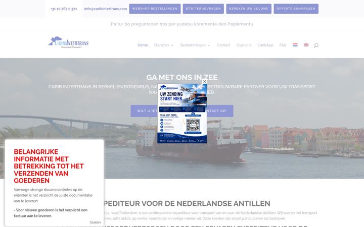 Skjámynd af caribintertrans.com