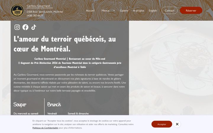 Screenshot of caribougourmand.com