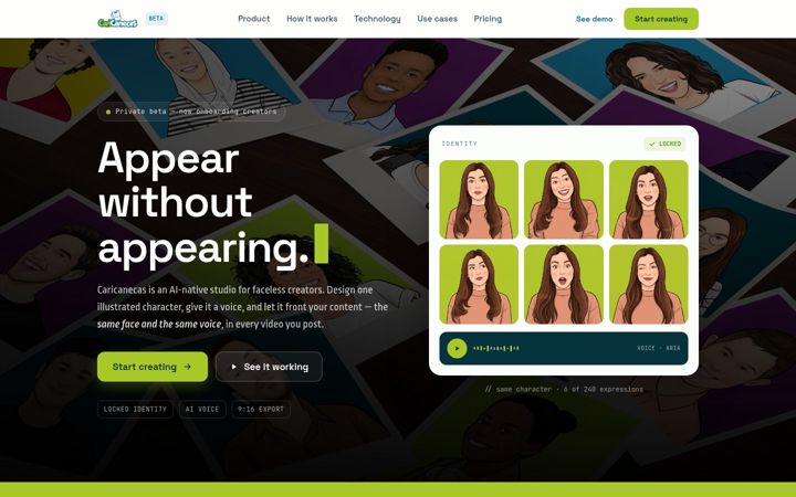 Screenshot of caricanecas.com.br