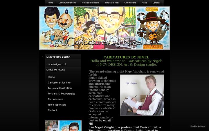 Screenshot of caricaturesbynigel.com