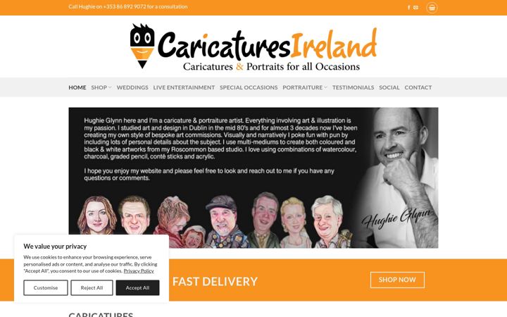 Screenshot του caricaturesireland.ie
