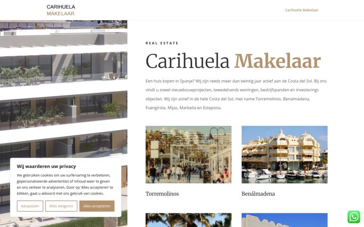 Screenshot of carihuelamakelaar.com