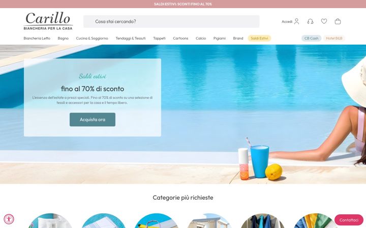 Screenshot of carillobiancheria.it