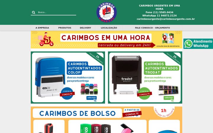 Skjámynd af carimbosurgente.com.br