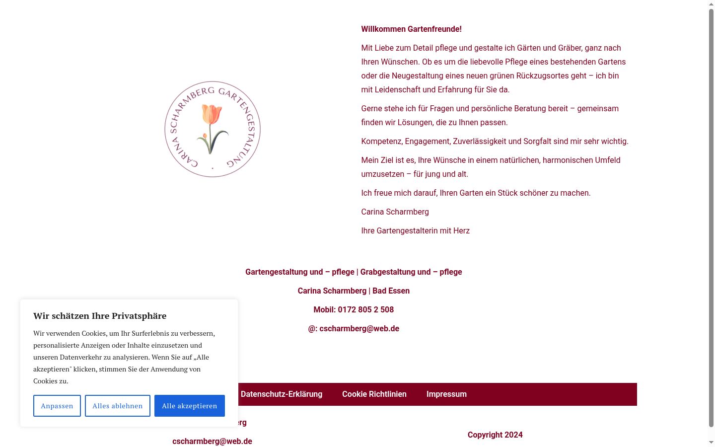 Screenshot des Einwilligungsbanners vor jeglicher Interaktion