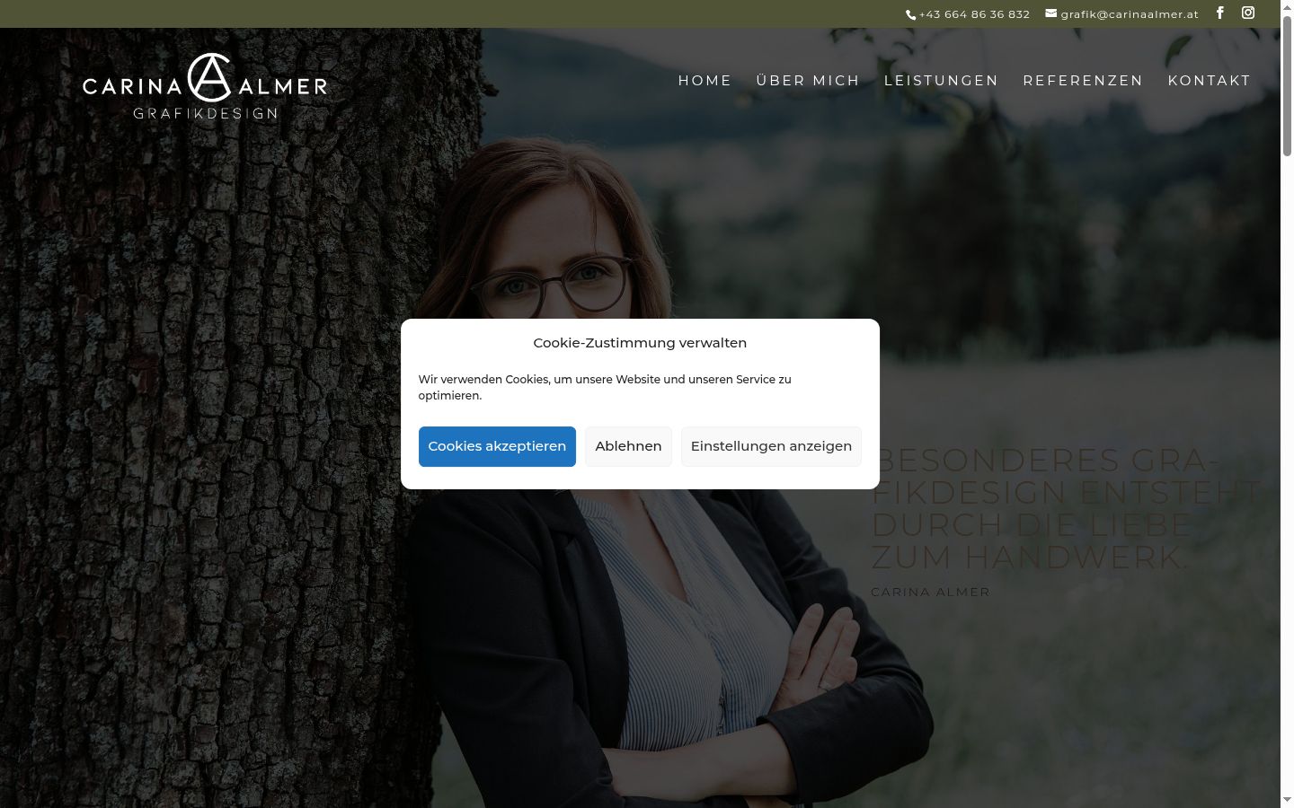 Screenshot of the consent banner shown before any interaction