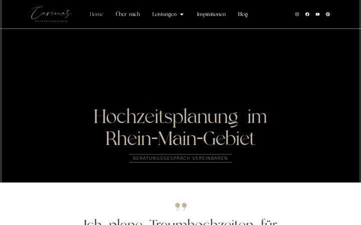 Screenshot stránky carinas-hochzeitsplanung.de
