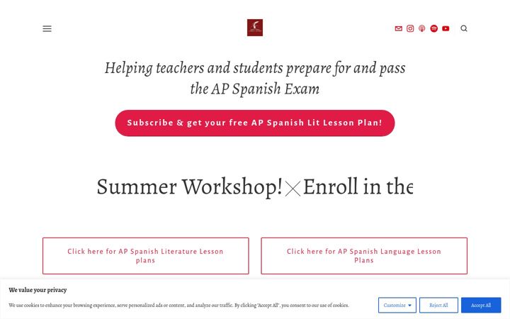 Screenshot of carinaspanish.com