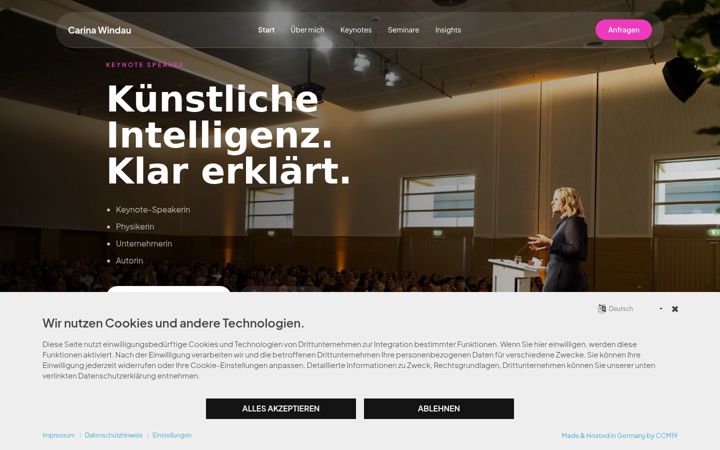 Screenshot of carinawindau.de
