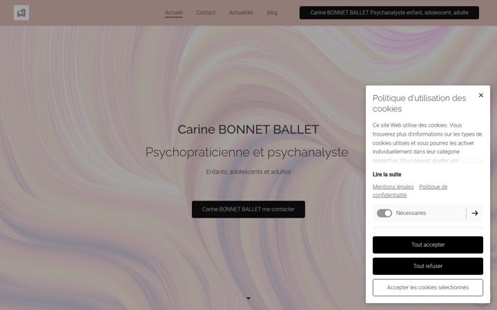 Screenshot of carinebonnetballetpsychopraticienne.fr