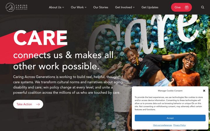 Screenshot of caringacross.org