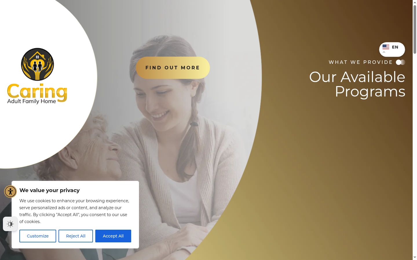Screenshot of the consent banner shown before any interaction