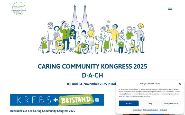 Captură de ecran a caringcommunity-kongress.org