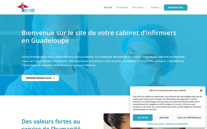 Screenshot of caringdeveloppement.com