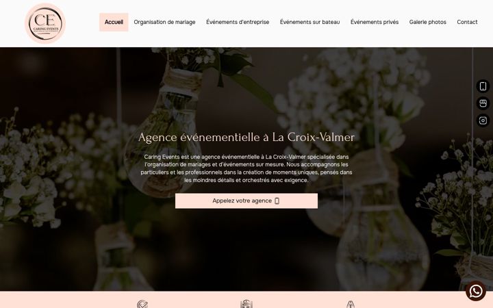 Screenshot of caringevents.fr