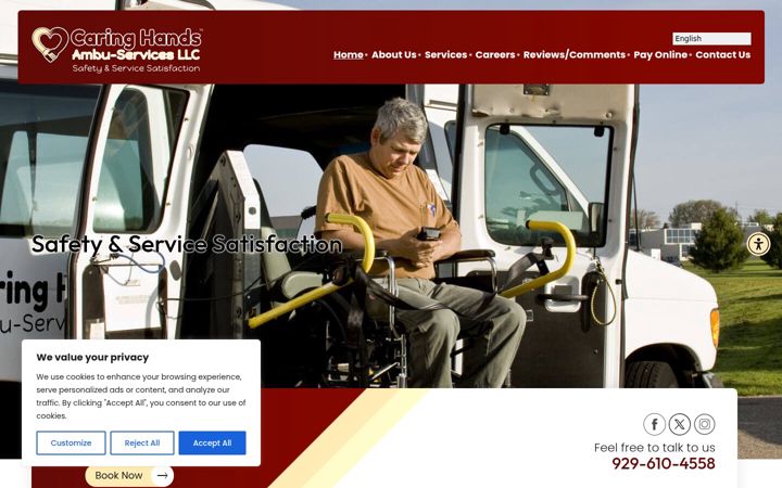 Screenshot of caringhandsny.com