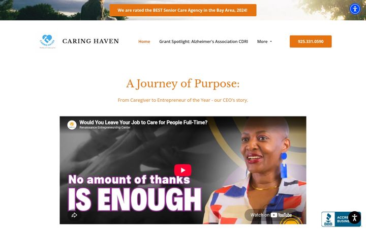 Screenshot of caringhavenhomecare.com