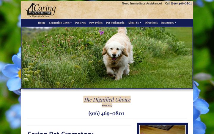 Screenshot of caringpetcrematory.com