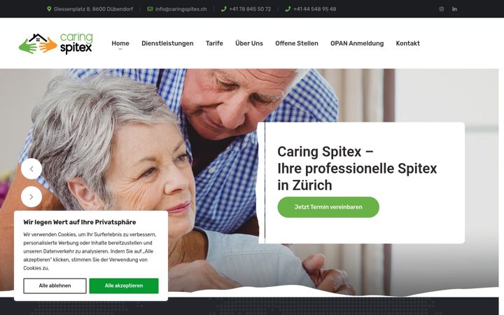 Screenshot of caringspitex.ch