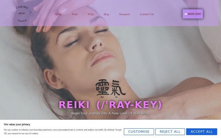 Screenshot of caringtouchreiki.com