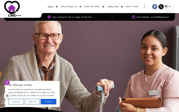 Screenshot of caringwithcomfort.com