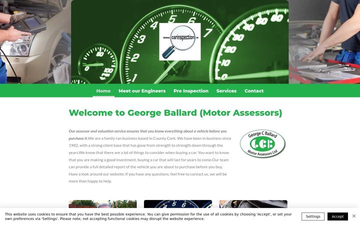 Screenshot of carinspection.ie