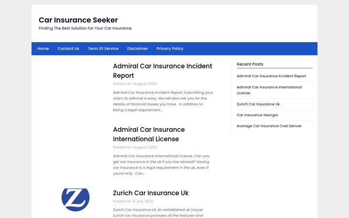 Screenshot of carinsuranceseeker.com