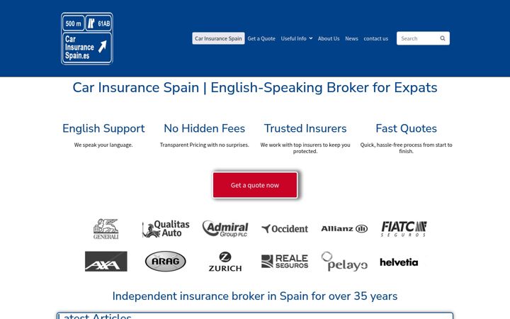 Screenshot of carinsurancespain.es