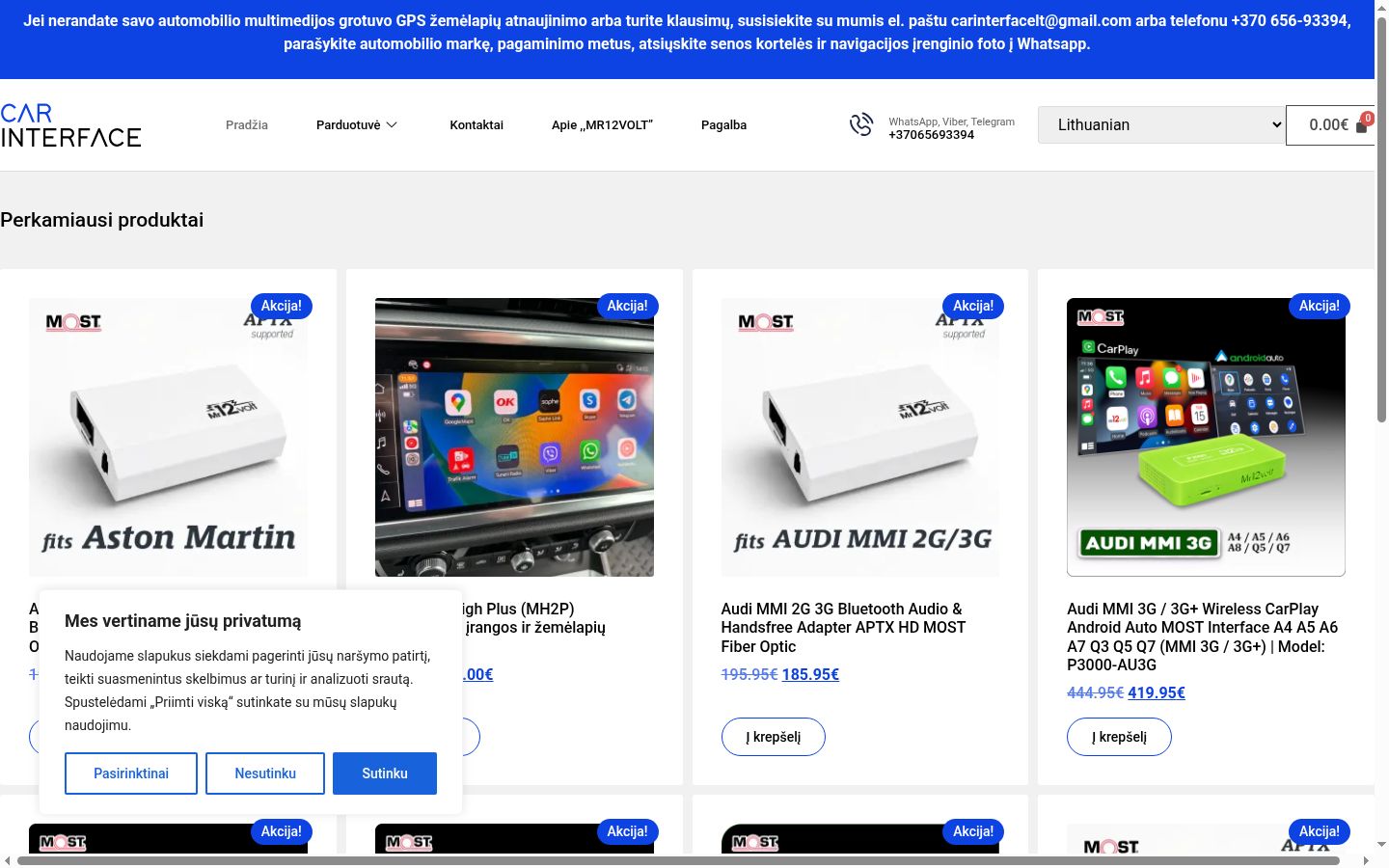 Screenshot del banner di consenso mostrato prima di qualsiasi interazione
