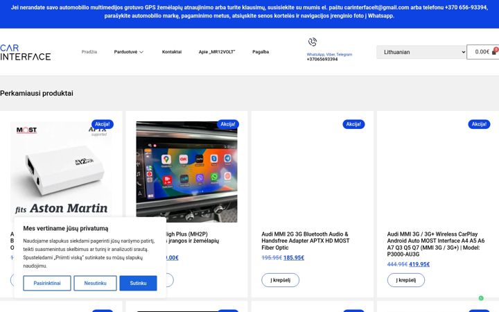 Screenshot di carinterface.lt