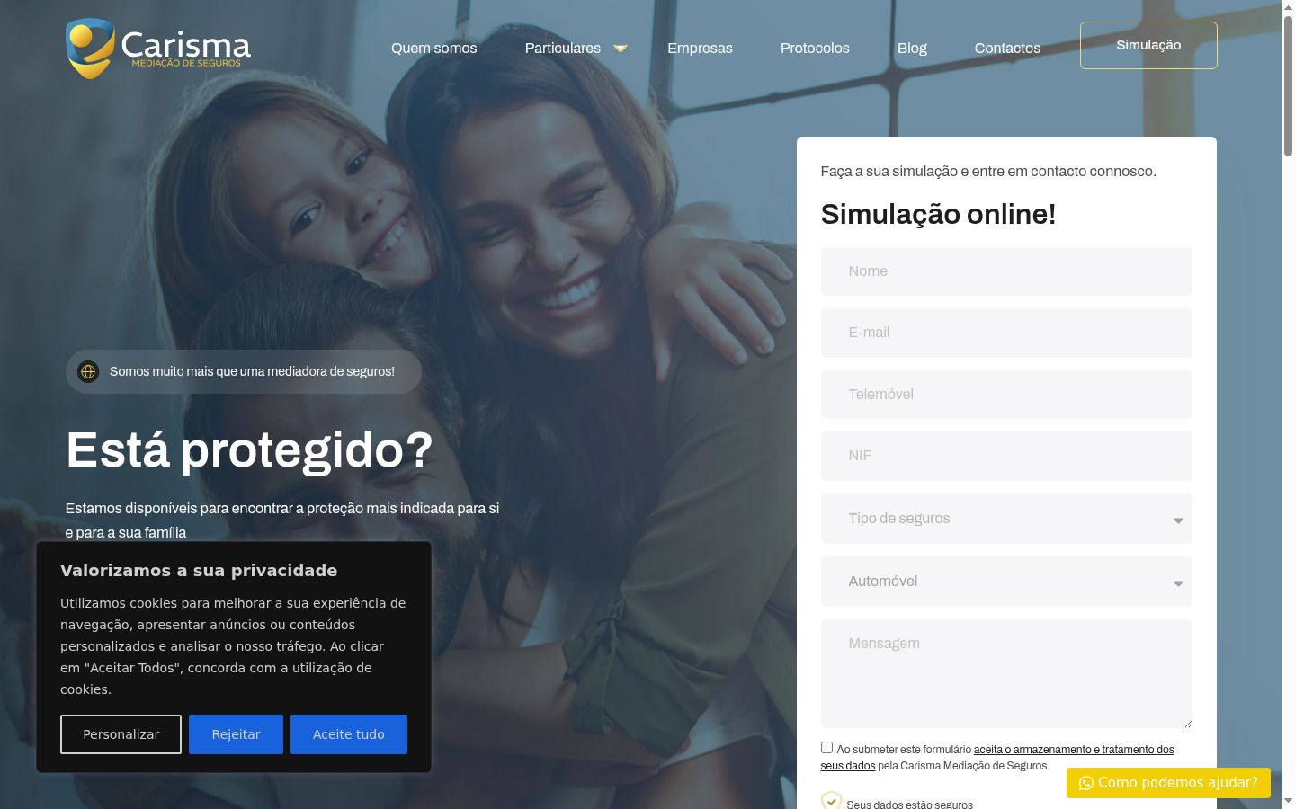 Captura de pantalla del banner de consentimiento mostrado antes de cualquier interacción