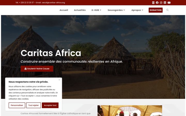 Screenshot of caritas-africa.org