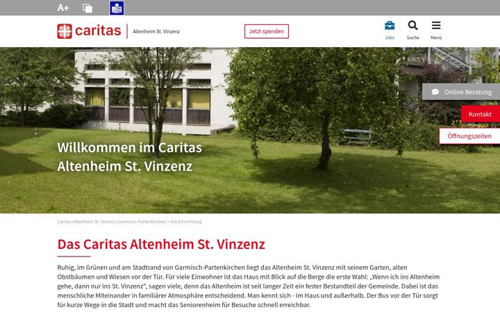 Screenshot of caritas-altenheim-garmisch.de