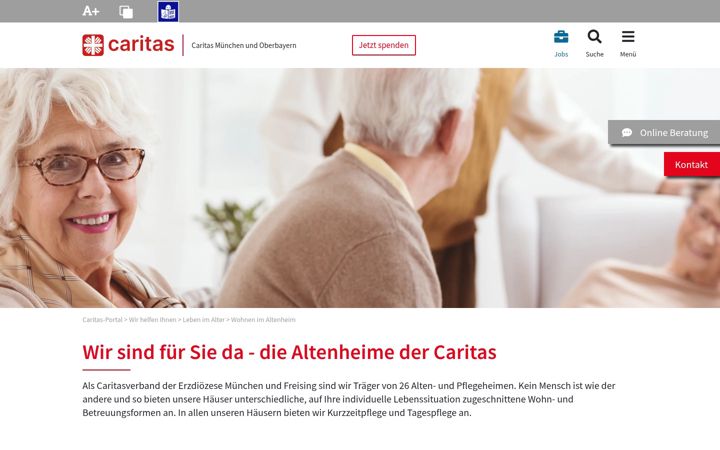 Screenshot of caritas-altenheim-karlsfeld.de