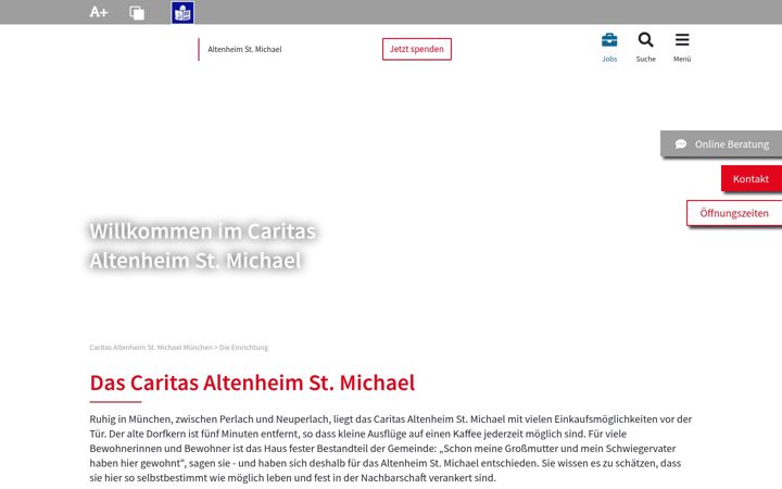 Screenshot of caritas-altenheim-st-michael-muenchen.de