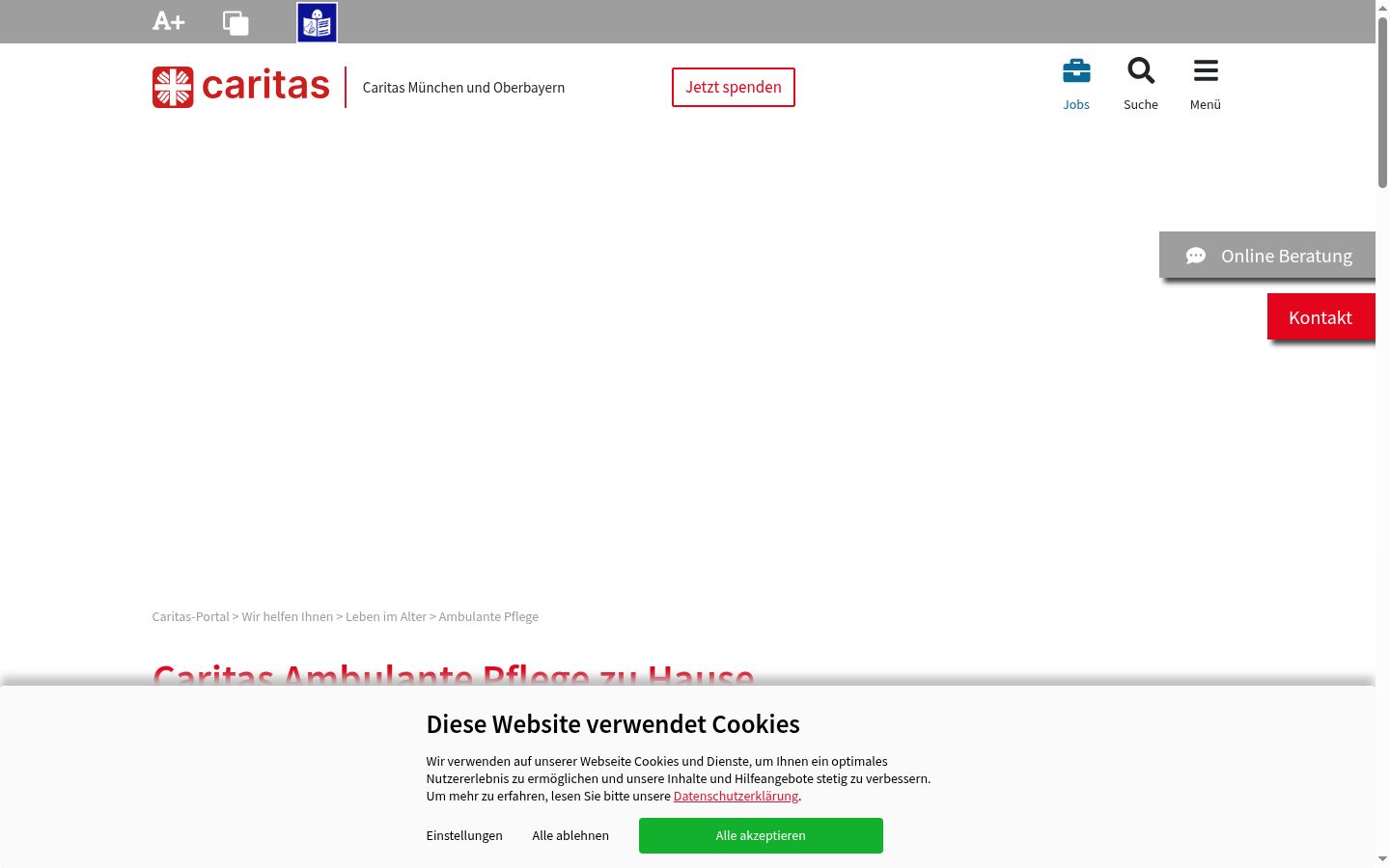 Capture d'écran de la bannière de consentement affichée avant toute interaction
